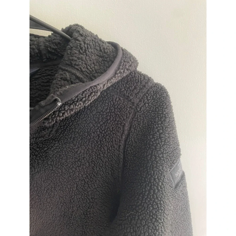 The North Face Campshire Sherpa Fleece Anorak Hoodie Black Women Medium Pullover